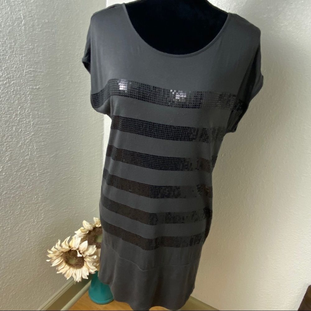 Dark Gray Extra Long - Black Sequin